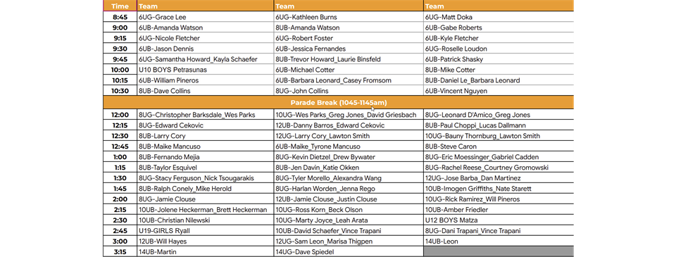 8/23 Picture Schedule 